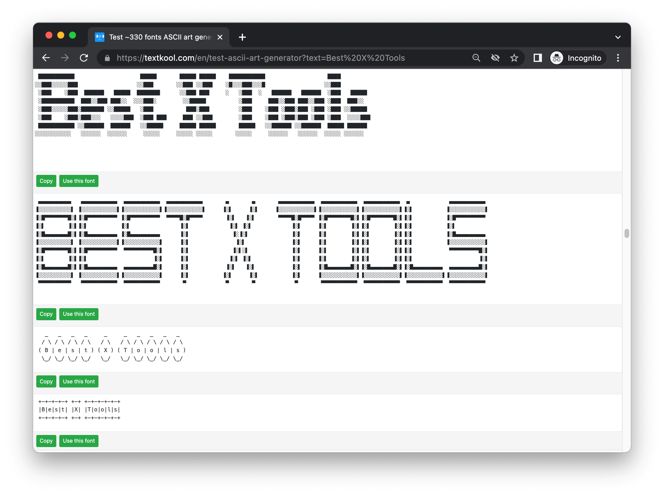 ASCII text art generator