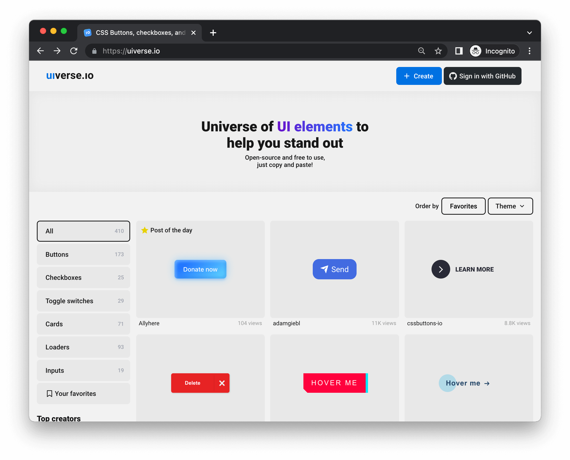 uiverse.io - Universe of UI elements made with HTML & CSS