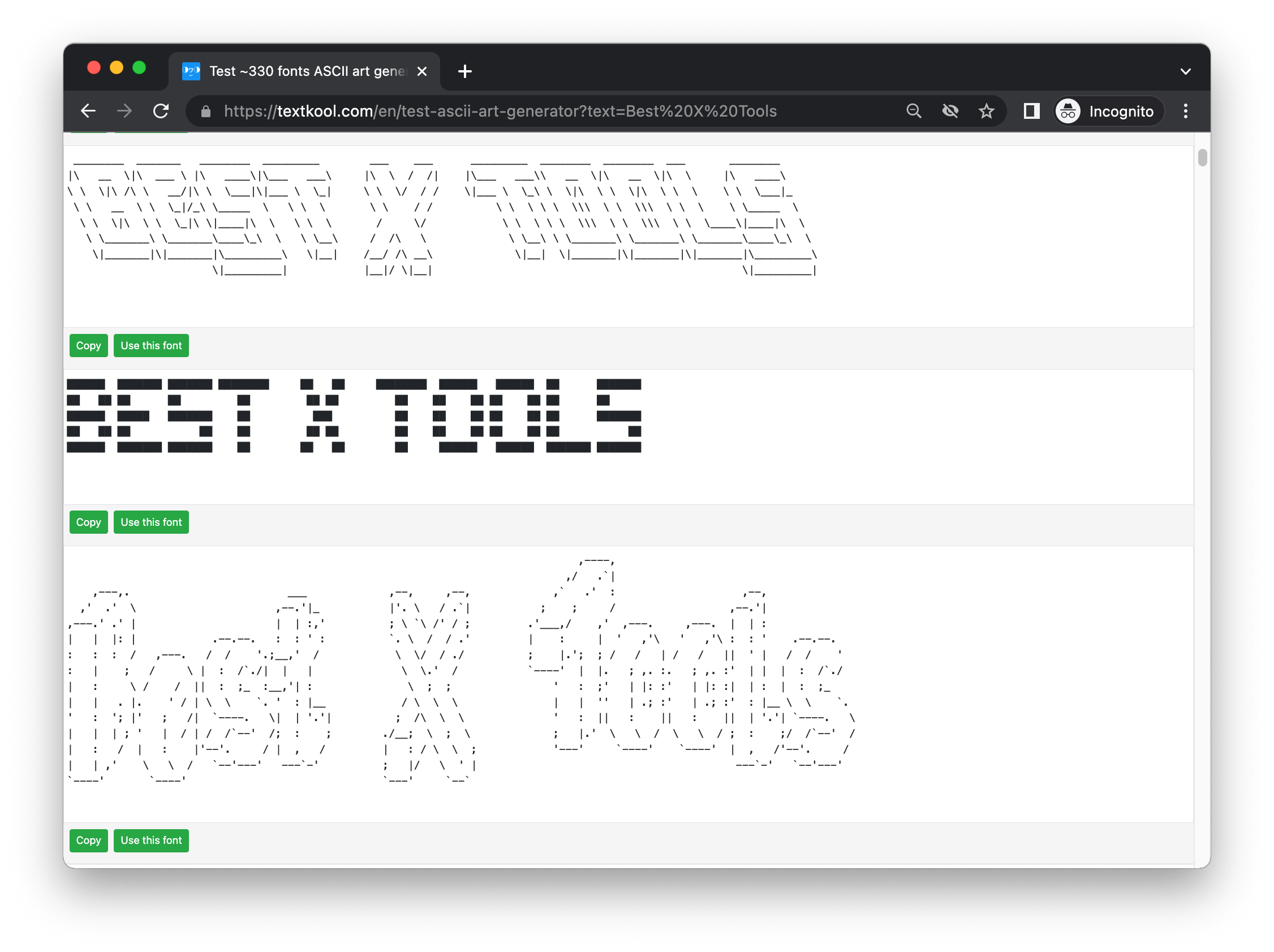 ASCII text art generator