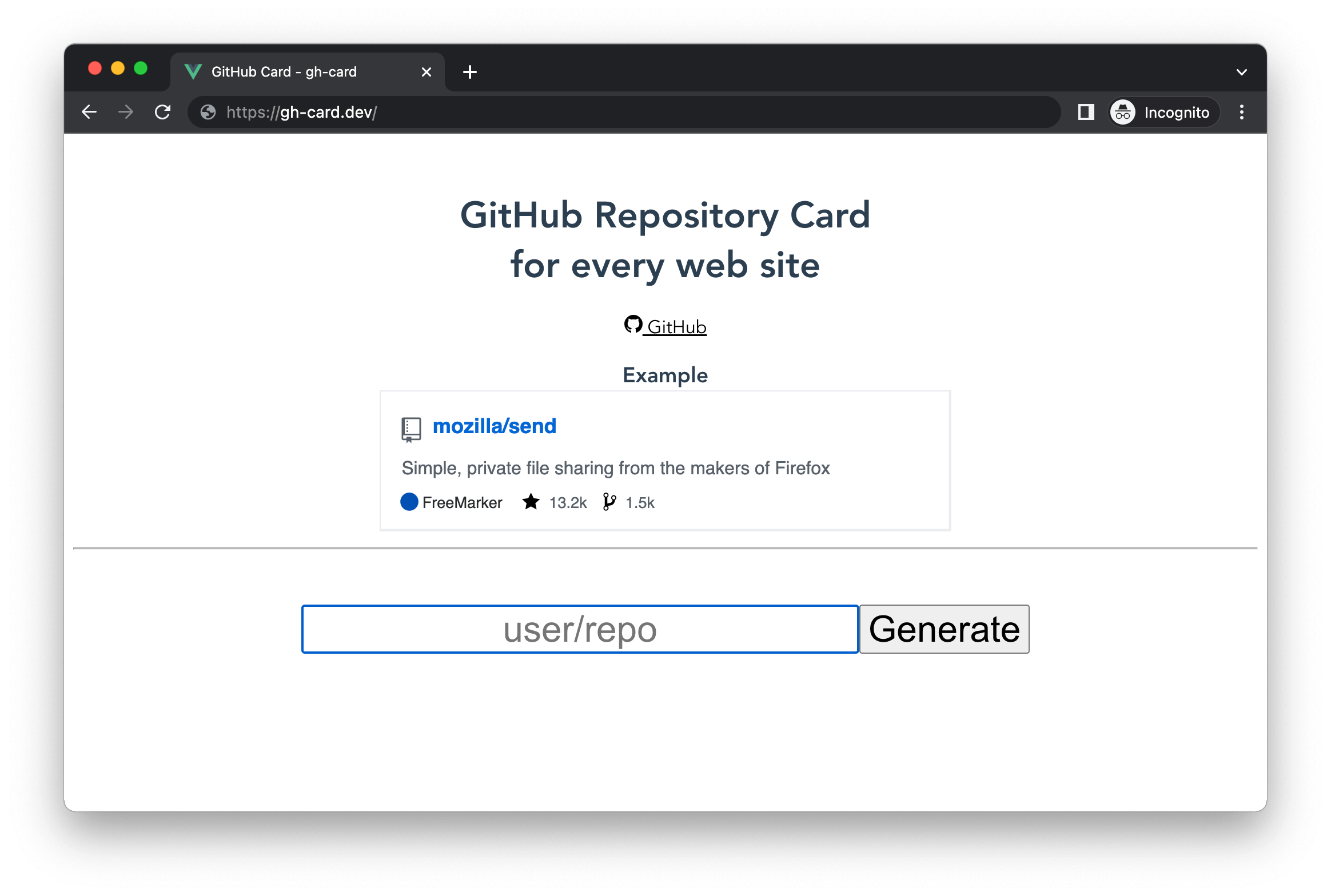 GitHub Card - gh-card